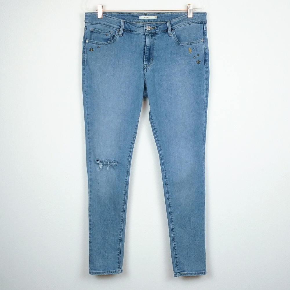 Levi's | 711 Skinny Embellished Light Wash Jeans
